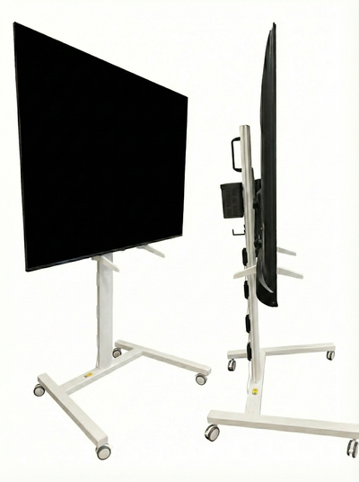 Kanto MKH65W Rolling TV Stand| Fits 37-65” | Up+Down + Portrait, View more