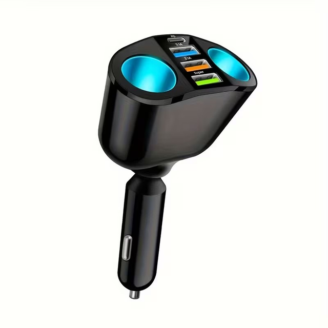 66W 4-Port USB Car Charger with 2 Cigarette Lighter Adapters in Cell Phone Accessories in Mississauga / Peel Region - Image 7