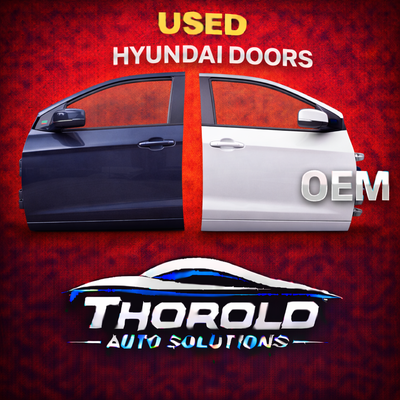 OEM used door assembly removed from a Hyundai vehicle and professionally inspected. Front and rear a...