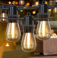 100FT 30+2 Bulbs Outdoor String Lights, Connectable Shatterproof