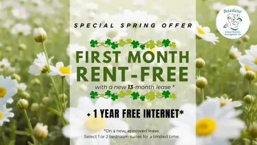 Promo on Now! Lease one of our Brand New 1 or 2 Bedroom Apartments and receive your First Month Rent...