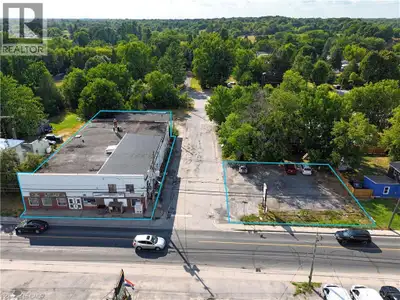 Mixed-use commercial property with surface parking lot in the Village of Verona, South Frontenac Tow...