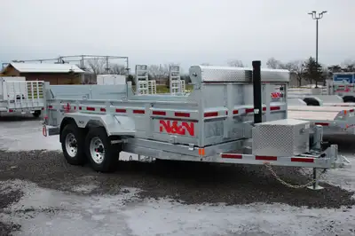 2026 N & N 82x14 Dump Trailer Galvanized with Dual Action Rear Doors Financing Available From $108.0...