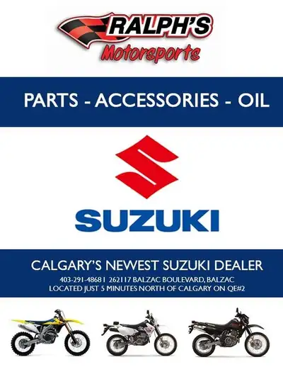 Ralph's Motorsports - Calgary's Suzuki Dealer for Parts, Services, and Accessories! Suzuki OEM Bike...
