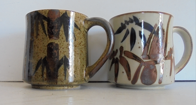 MUGS... HAND  DECORATED  STONEWARE (w), View more