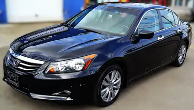 Here's a roomy and fuel efficient MIDNIGHT Metallic 2012 Honda ACCORD EX-L EDITION, 3.5L 6 cylinder...