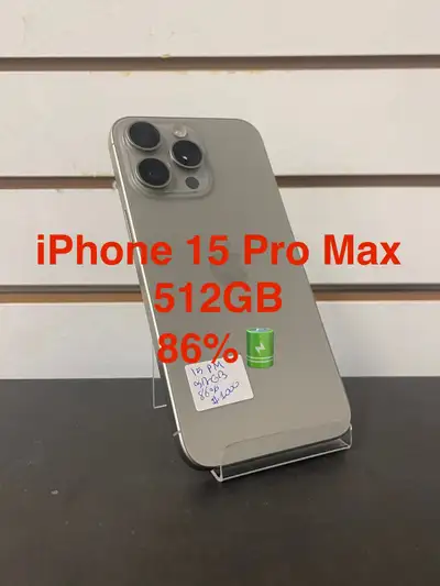 iPhone 15 Pro Max 512GB 86% Battery Health, View more