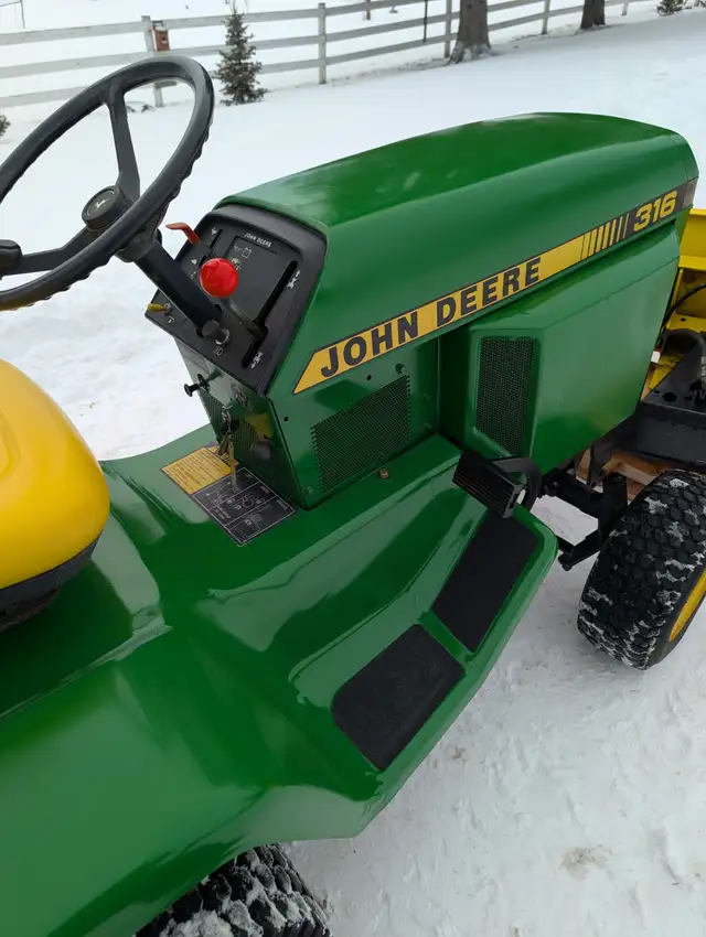 John Deere 316 with Front Blade and Hydraulic rototiller in Lawnmowers & Leaf Blowers in Red Deer - Image 8
