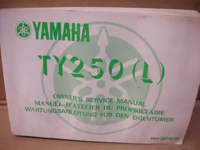 1984 Yamaha TY 250 L owners service manual it is in English French and German in good shape and comp...