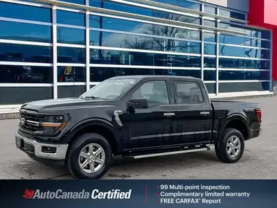 Clean CarFax, Ontario Vehicle, Agate Black Metallic 2025 Ford F-150 XLT SuperCrew 4X4, 10-Speed Auto...