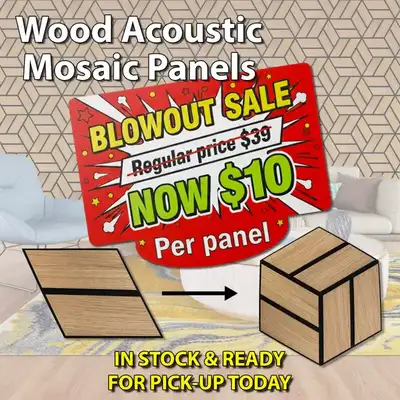 Warehouse Clearance! Wood Slat Acoustic Panels –$10 Each​​​, View more