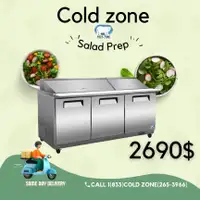 Brand New Refrigerated 72"  Sandwich/Salad Prep Table $2690