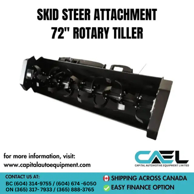 Brand New 72" Skid Steer Rotary Tiller Attachment | Lowest Price in Other Parts & Accessories in Richmond