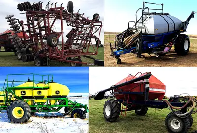 John Deere JD 1900/1910 air carts; 1820, 1830 & 1835 drills. Bourgault 4350, 5440; 3310PHD & 5710 dr...