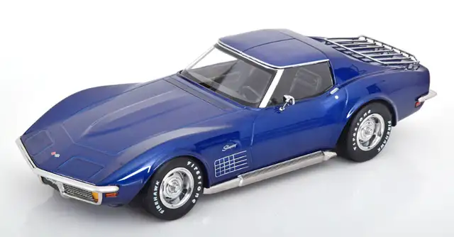 1972 CHEVROLET CORVETTE T-TOP COUPE BLUE 1:18 BY KK SCALE MODELS in Arts & Collectibles in City of Toronto - Image 2