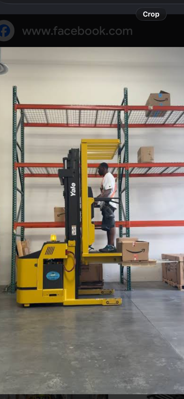 Order Picker forklift operator for busy warehouse