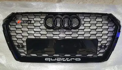AUDI A4 S4 RS4 LOOK GRILLE B9 2017 2018 2019 GRILLE BLACK CHROME BRAND NEW $199 ALL BLACK W/ SILVER...