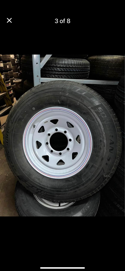 St235/80 R16 on 8 bolt rims- $159.99 + HST St235/80 R16 tire only -$109.99 + HST Load range E 10 ply...