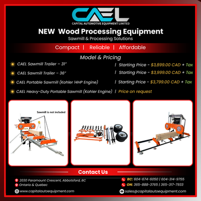 New CAEL Wood Processor CERTFIED & WARRANTY INCLUDED 3,799 Discover Capital Auto Equipment’s range o...