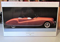 COLLECTABLE LARGE POSTER OF VINTAGE CHRYSLER CONVERTIBLE, FRAMED