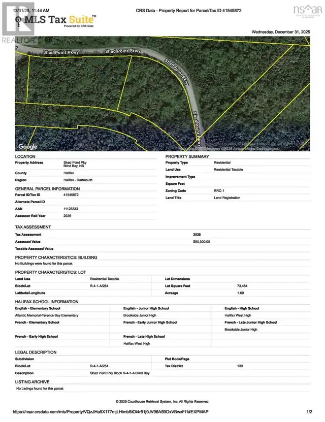 254 Shad Point Parkway Blind Bay, Nova Scotia in Land for Sale in City of Halifax - Image 8