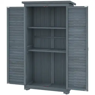 Outdoor Garden Shed, Wooden Tool Storage Shed, 3-Tier Shelves, A, View more