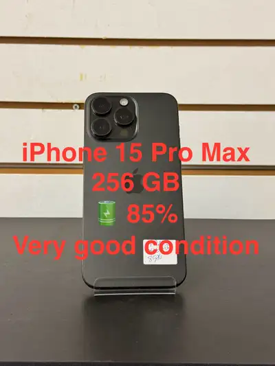 iPhone 15 Pro Max 256 GB battery health 85% very good condition, View more