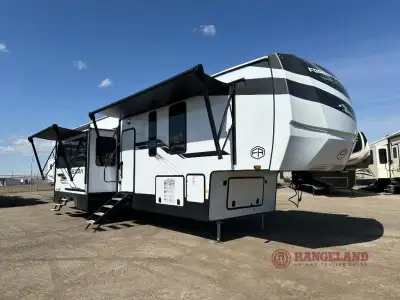 Forest River Sierra fifth wheel 3880BH highlights: King bed Bunk beds Dual Powered Awning Outside Ki...