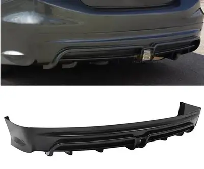 HONDA CIVIC MUGEN RR REAR LIP 2012 2013 2014 2015 4DR UNPAINTED - FLAT BLACK PLASTIC WITH 3RD BRAKEL...