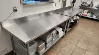 Stainless kitchen prep tables