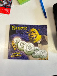 2001 Royal Canadian Mint Collectible Shrek Medallions & Stickers