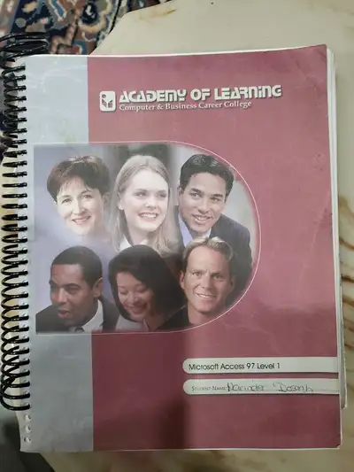 Various computer books used for ACADEMY OF LEARNING (MICROSOFT, EXCEL, POWERPOINT, ACCESS, PUBLISHER...