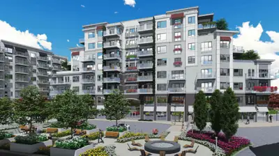 Unité commerciale disponible dans le projet District Sainte-Julie, un développement de plus de 800 p...