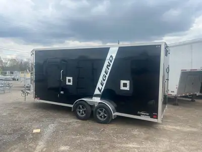 2023 Legend 23’ Explorer Trailer 18’ + 5’ V Nose 2x3500lb Axles Drive on Drive Off Ramp Gold Electri...