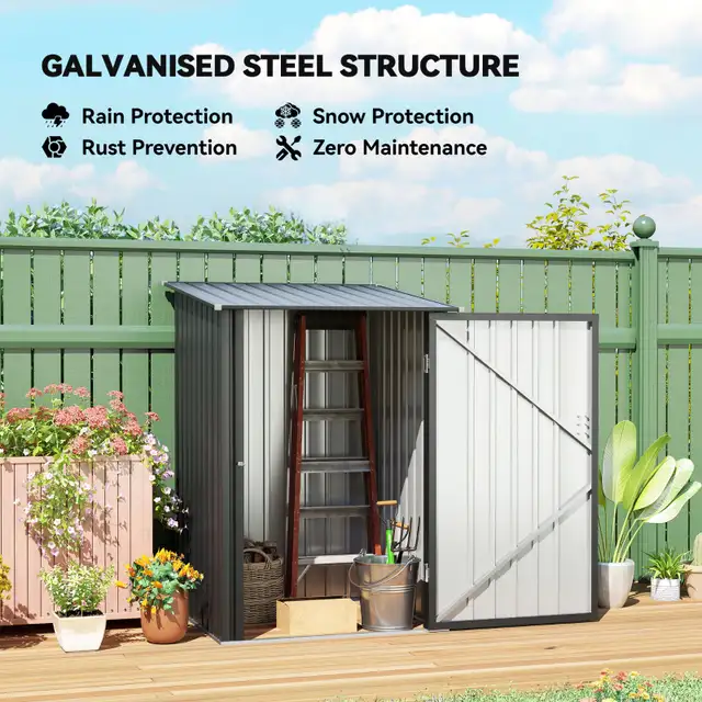 Garden Tool Storage Shed, Small Steel Shed with Lockable Door fo in Patio & Garden Furniture in City of Toronto - Image 4