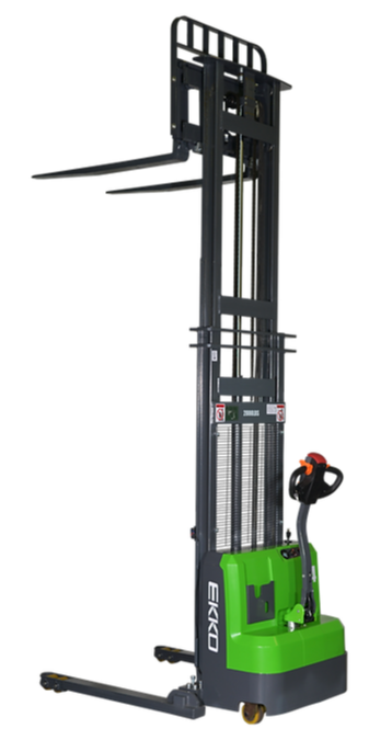 EKKO EB14C Full Powered Straddle Stacker 3000 lbs capacity, View more