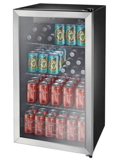 Insignia 115-Can Beverage Cooler-Stainless steel $149.00 No Tax!, View more