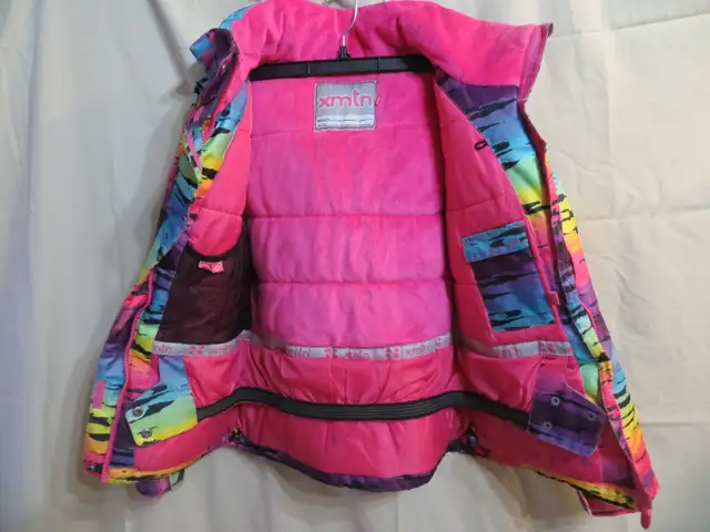 Girl's Multi Colored Hooded Winter Jacket Size 14Y in Kids & Youth in Winnipeg - Image 7