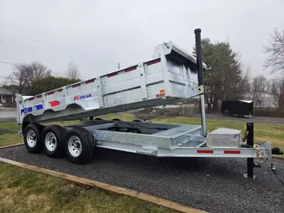 ON ORDER 2026 K-Trail 7'x16' 10.5 Ton HD EXPERT Dump Trailer GVWR 21000 lbs Galvanized NO MORE PAINT...