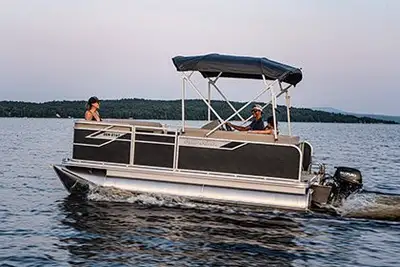 18ft Armada Zen L188 Pontoon boat Made in Canada Vinyl Flooring - upgraded interior Bimini and moori...