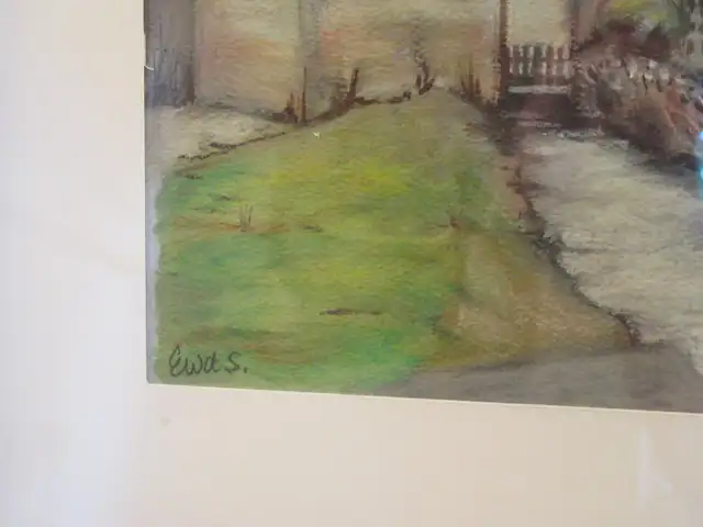 Lovely Landscape Painting, Oil Pastel on Paper Board, Framed in Arts & Collectibles in City of Montréal - Image 5