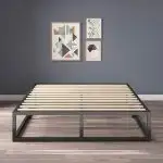 NEW 10" RAISED METAL PLATFORM BED FRAME WOOD SLAT, View more