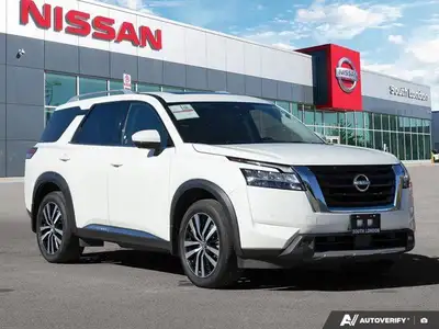 Recent Arrival! 4WD. 2023 Nissan Pathfinder Platinum 4D Sport Utility White 9-Speed Automatic 4WD 3....