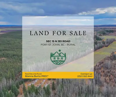 Half Section with Endless Potential Just 40 minutes from Fort St. John, this 318-acre property offer...
