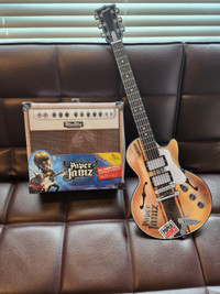Original PaperJams Kids Rock Guitar with amplifier like new