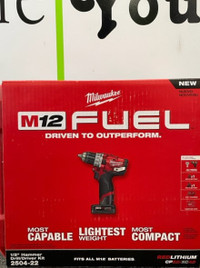 Milwaukee M12 FUEL 1/2" Hammer Drill Kit - 2504-22 - BRAND NEW