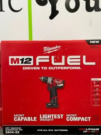 Milwaukee M12 FUEL 1/2" Hammer Drill Kit - 2504-22 - BRAND NEW, View more