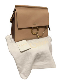 Chloe Faye shoulder bag smooth&suede medium biscotti beige 