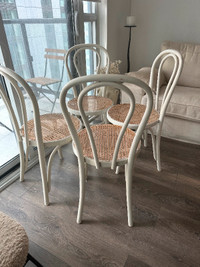 White rattan thonet/bristro/bentwood chairs