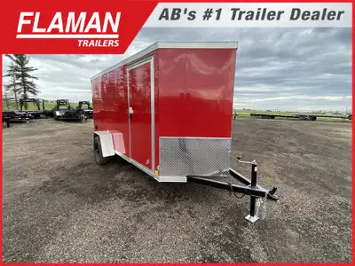 2026 Cross 5'x12' Enclosed Wedge Nose Cargo Trailer Color: Victory Red Overall Length: 15'-10in. Ove...